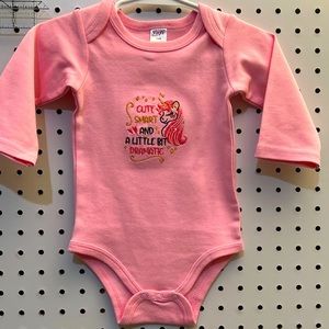 NWOT - Embroidered Pink Onesie